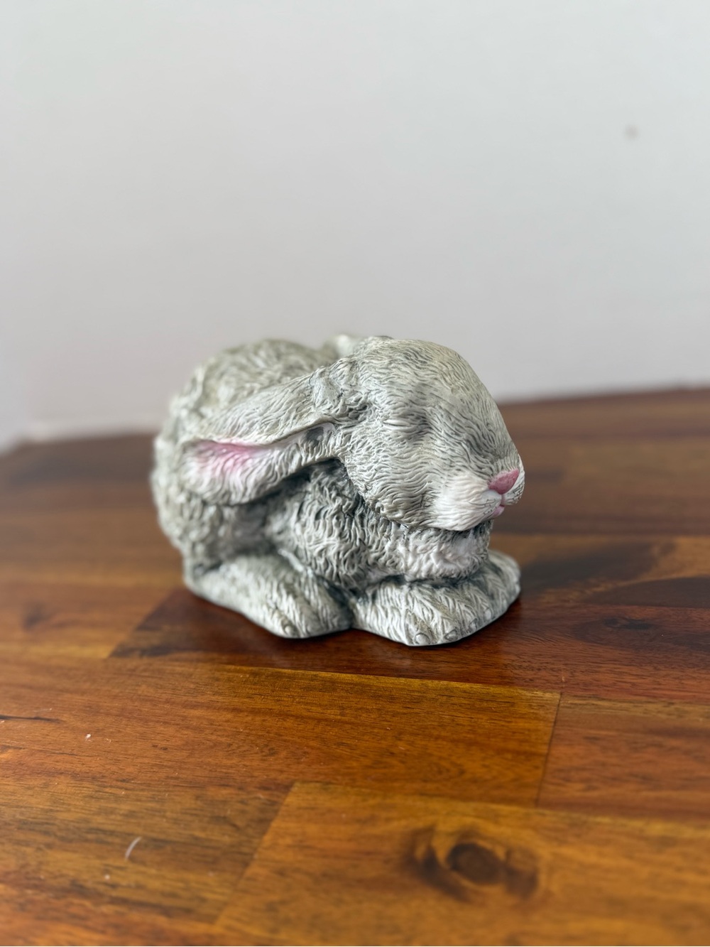 Vintage Ceramic Lop-Eared Bunny Rabbit Figurine Self Sitter Cottage Core Decor